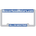 Chrome Plated / Black Powder Coated Metal License Plate Frames - Raised Letter Boxed